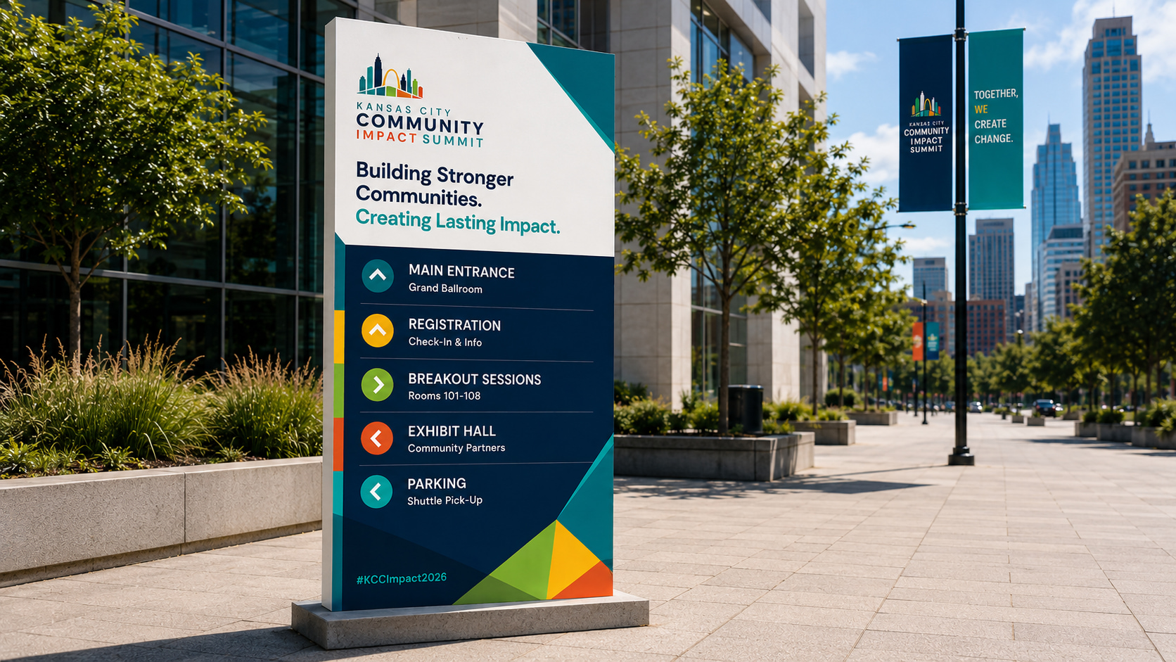 KC Community Impact Summit — Outdoor wayfinding signage